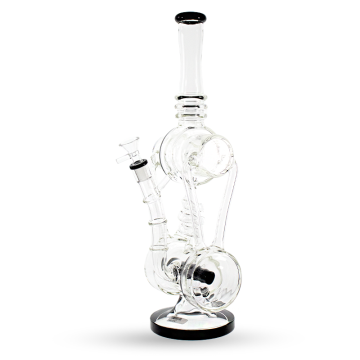 16 IN INLINE PERCOLATOR DRUM RECYCLER GLASS WATER PIPE